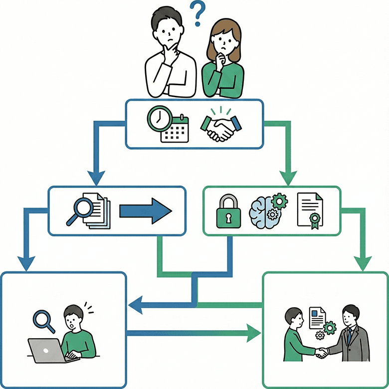 転職サイトと転職エージェントの選び方フローチャート