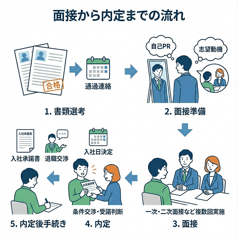 面接から内定までの流れ