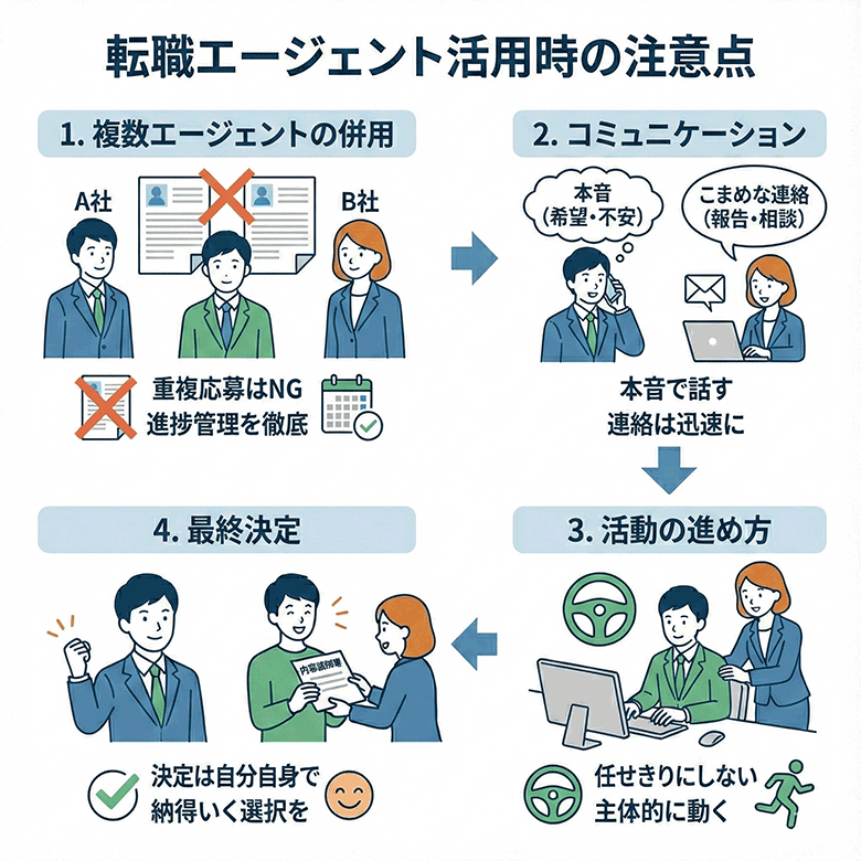 転職エージェントを活用する際の注意点