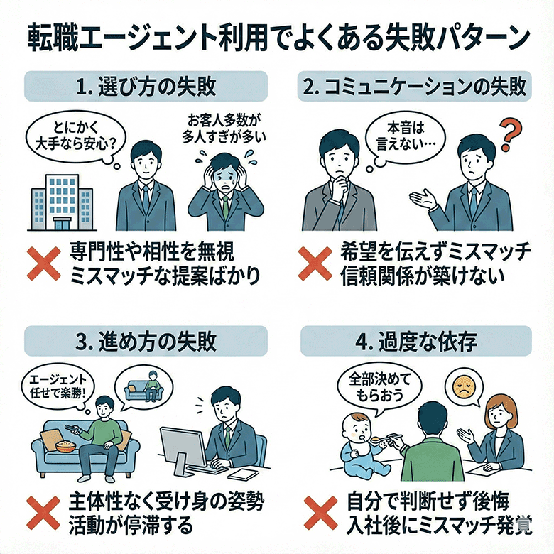 転職エージェント利用でよくある失敗パターン
