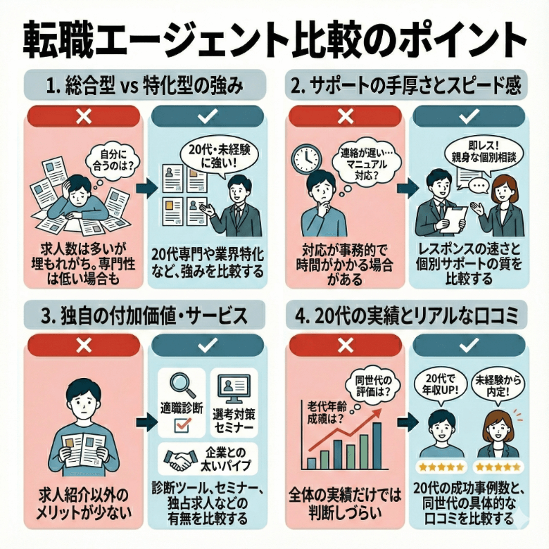 転職エージェント比較のポイント